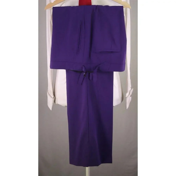 Edward Sexton Bespoke Custom Made for Adam Lambert Purple 3-Piece Suit 42L - Picture 13 of 14